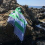 Mijölnir Toalla de playa Fouta Azul oscuro, Verde y Blanco